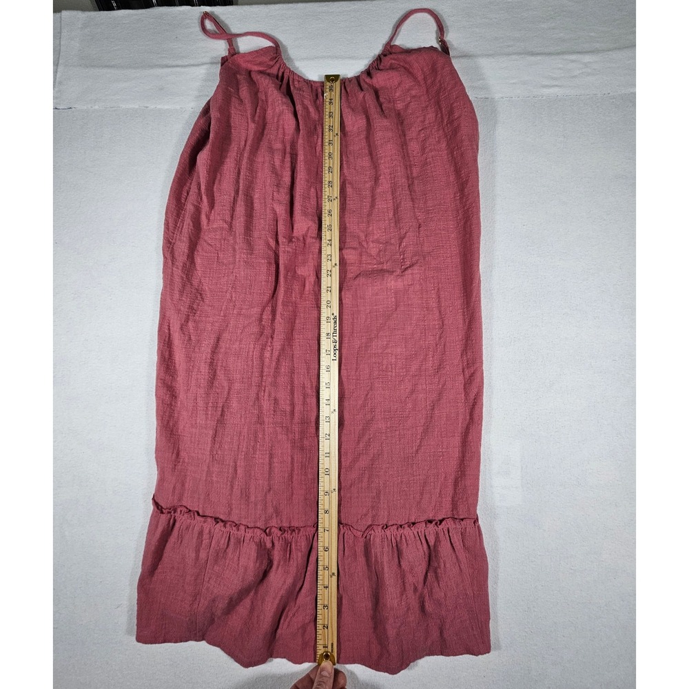 Kona Sol Rose Pink Ruffle Hem Swim Cover Up Dress Cotton Rayon Blend L 12-14 - Picture 2 of 10